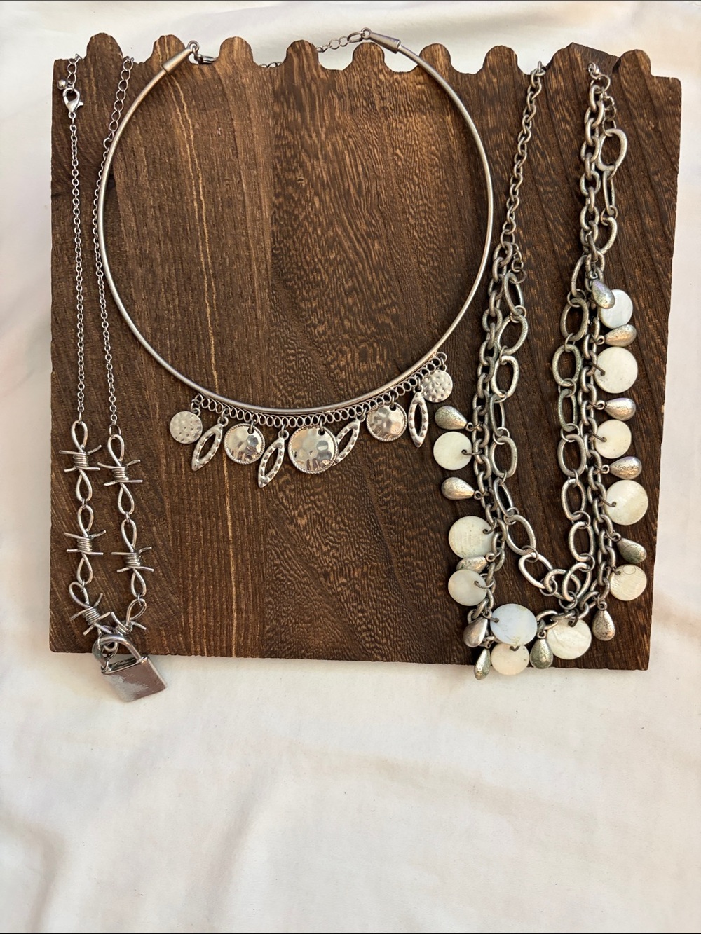 3 Silver-Tone Statement Necklaces